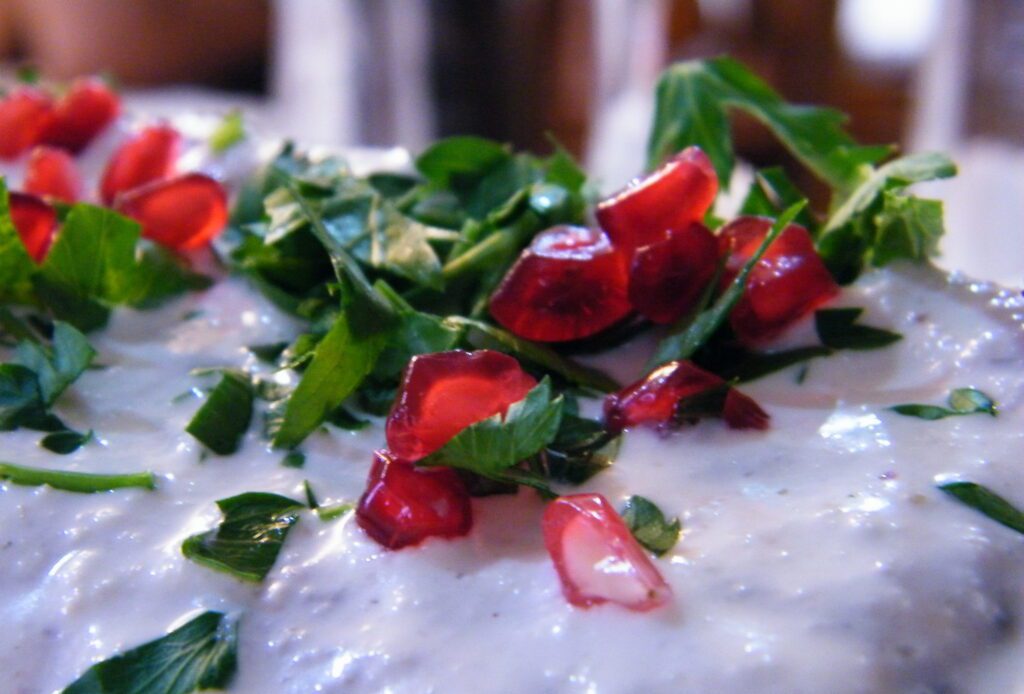 a close up of a plate of food