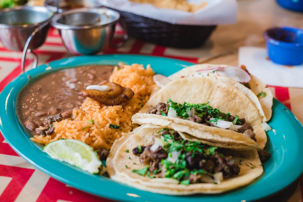 a plate of food on a table