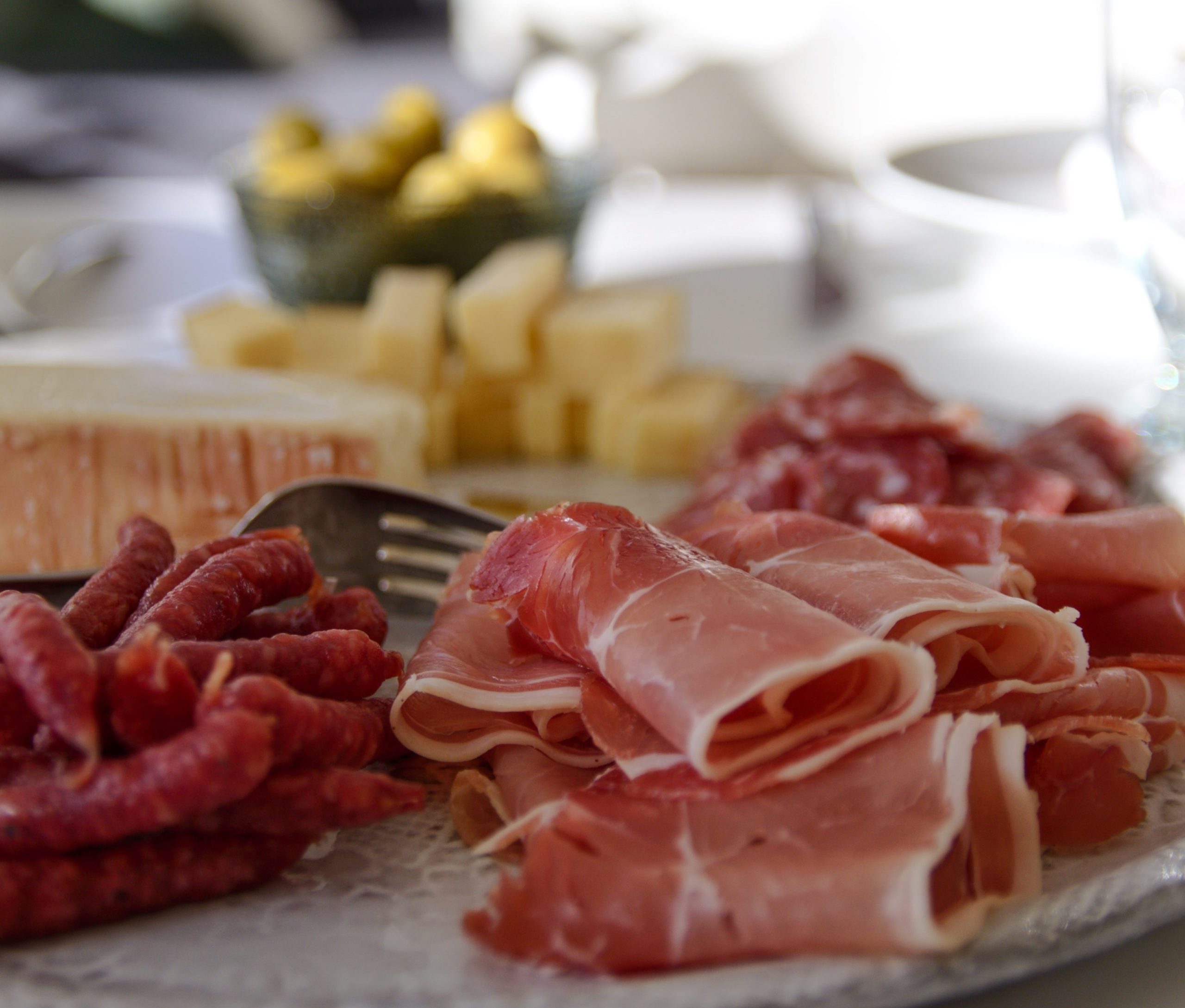 a close up of food on a plate