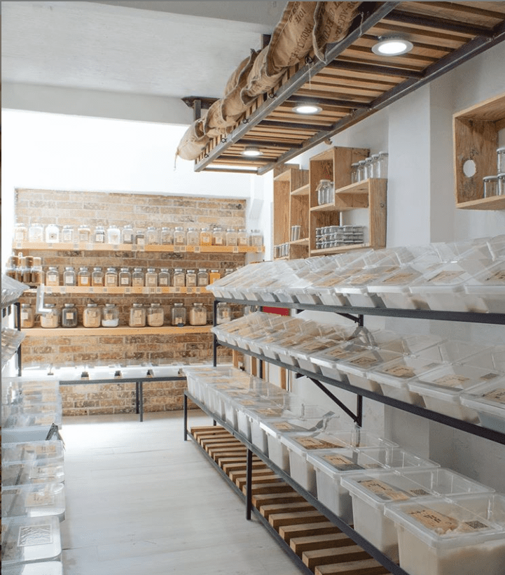 a row of wooden benches sitting on top of a counter